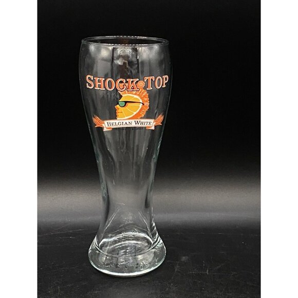 Shock Top Belgian White Beer Pilsner 16 oz Glass Orange Mohawk Logo - Picture 1 of 4